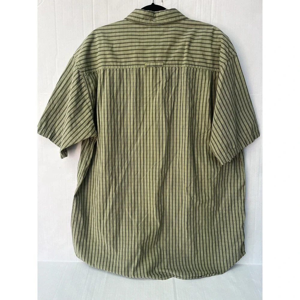 The North Face Shirt Mens 2XL Green Stripe Short Sleeve Button Up A5 Series - Picture 4 of 10